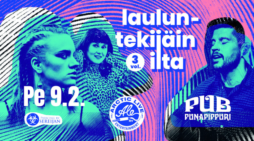 Lauluntekijäin ilta vol 3 Pub Punapippurissa 9.2.2024 klo 21